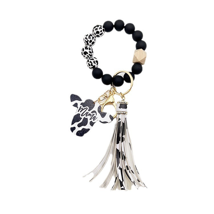 Wholesale Dairy Cow Grain Wood Beads Wood Chip Cow Head Western Style