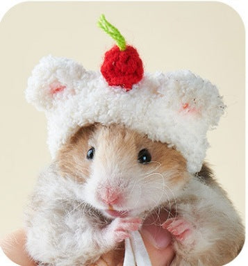 Wholesale plush cute small hat photography props handmade crocheted pet wool hat Winter Mini