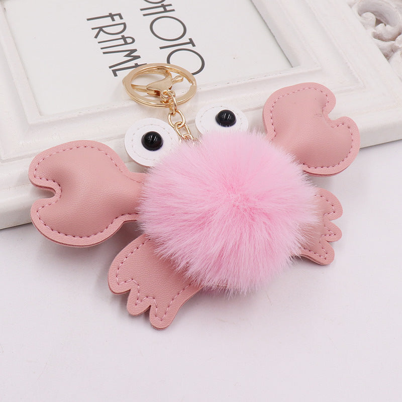 Wholesale Cartoon Plush Ball Crab Keychain