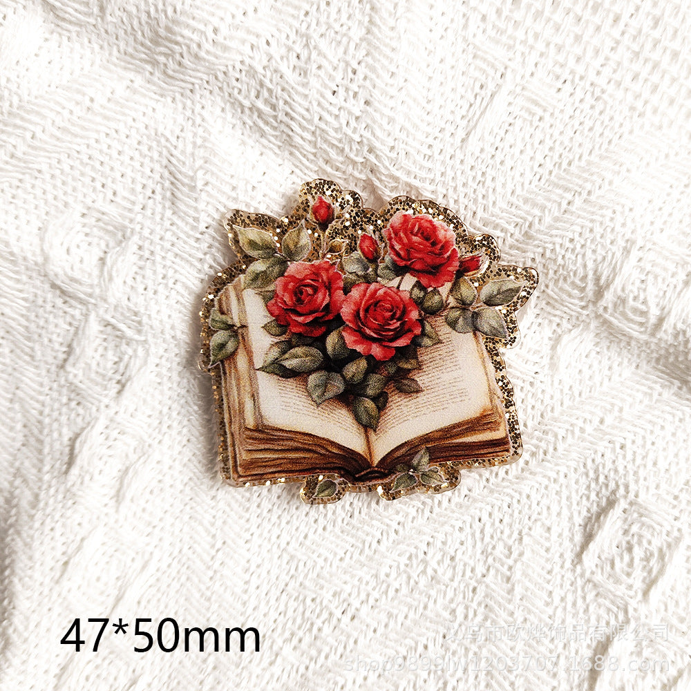 Wholesale 10pcs Cartoon pencil letters bag accessories acrylic DIY