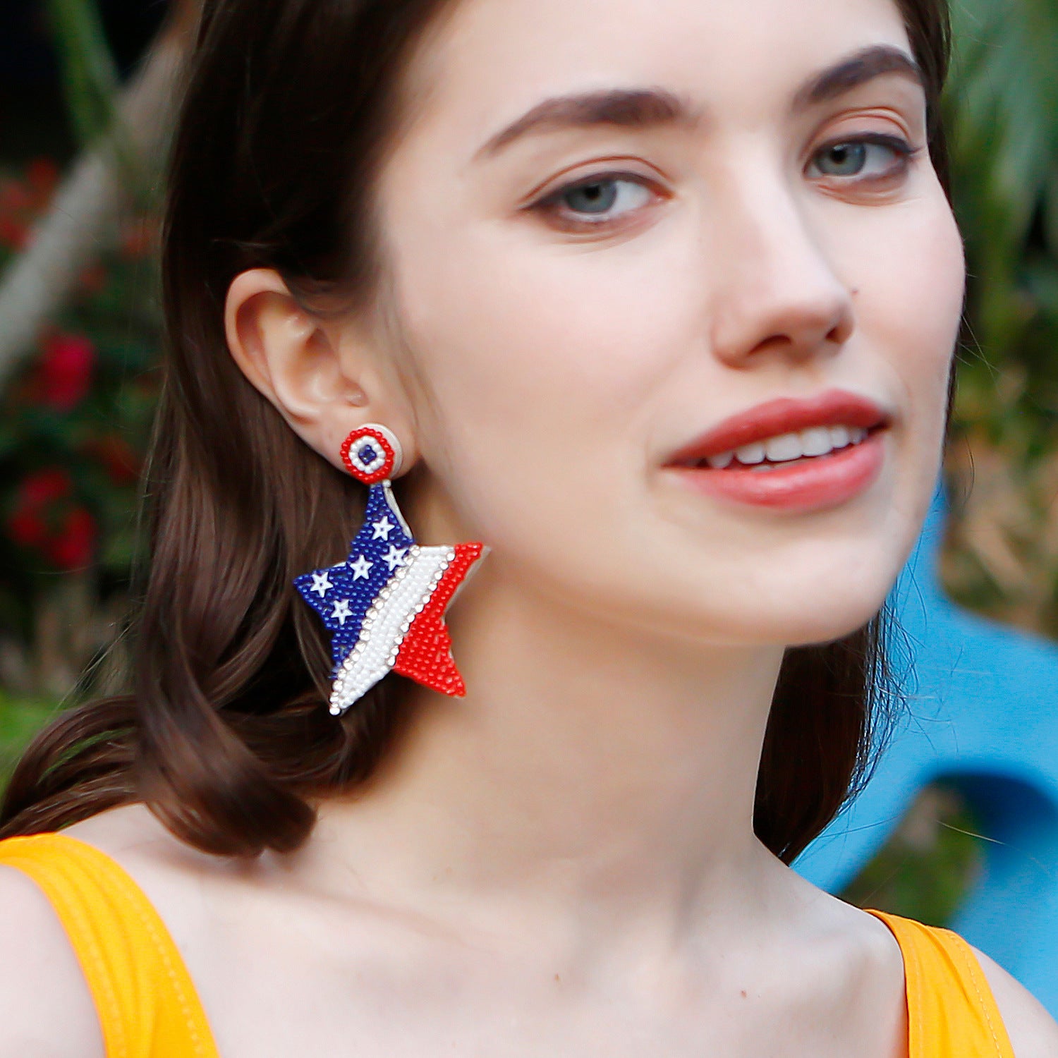 Wholesale Pentagram Independence Day Earrings