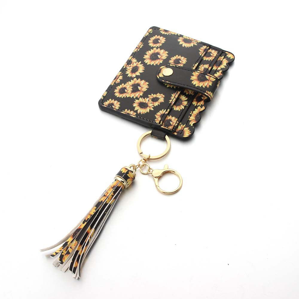 Wholesale Bracelet PU Tassel Leopard Print Keychain