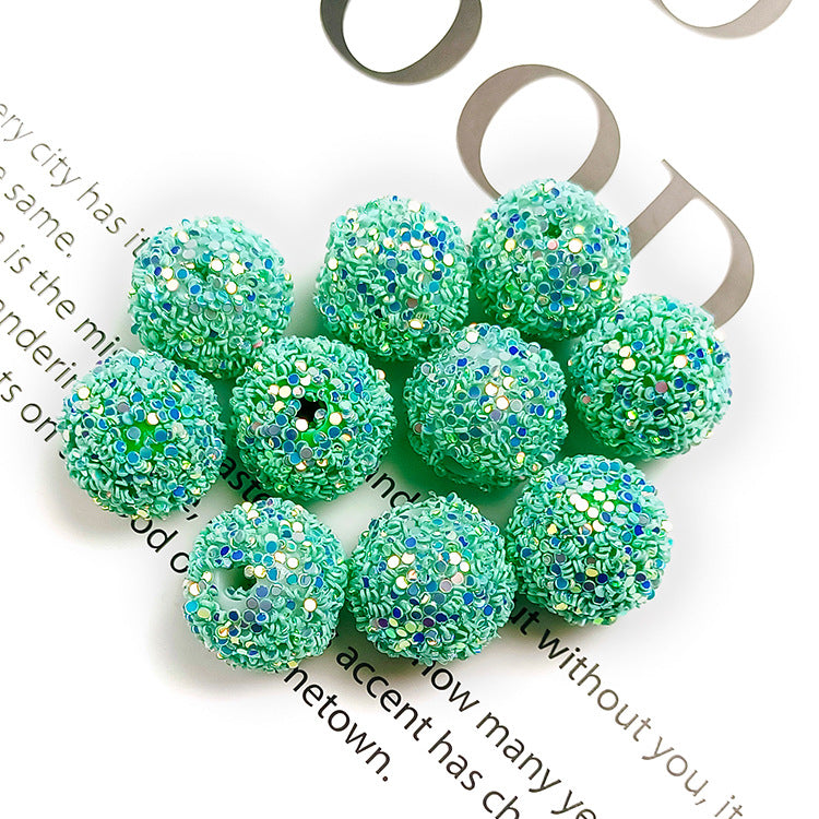 Wholesale 16MM Round Ball Straight Hole Beads Sequin Hanging Beads Jewelry Accessories