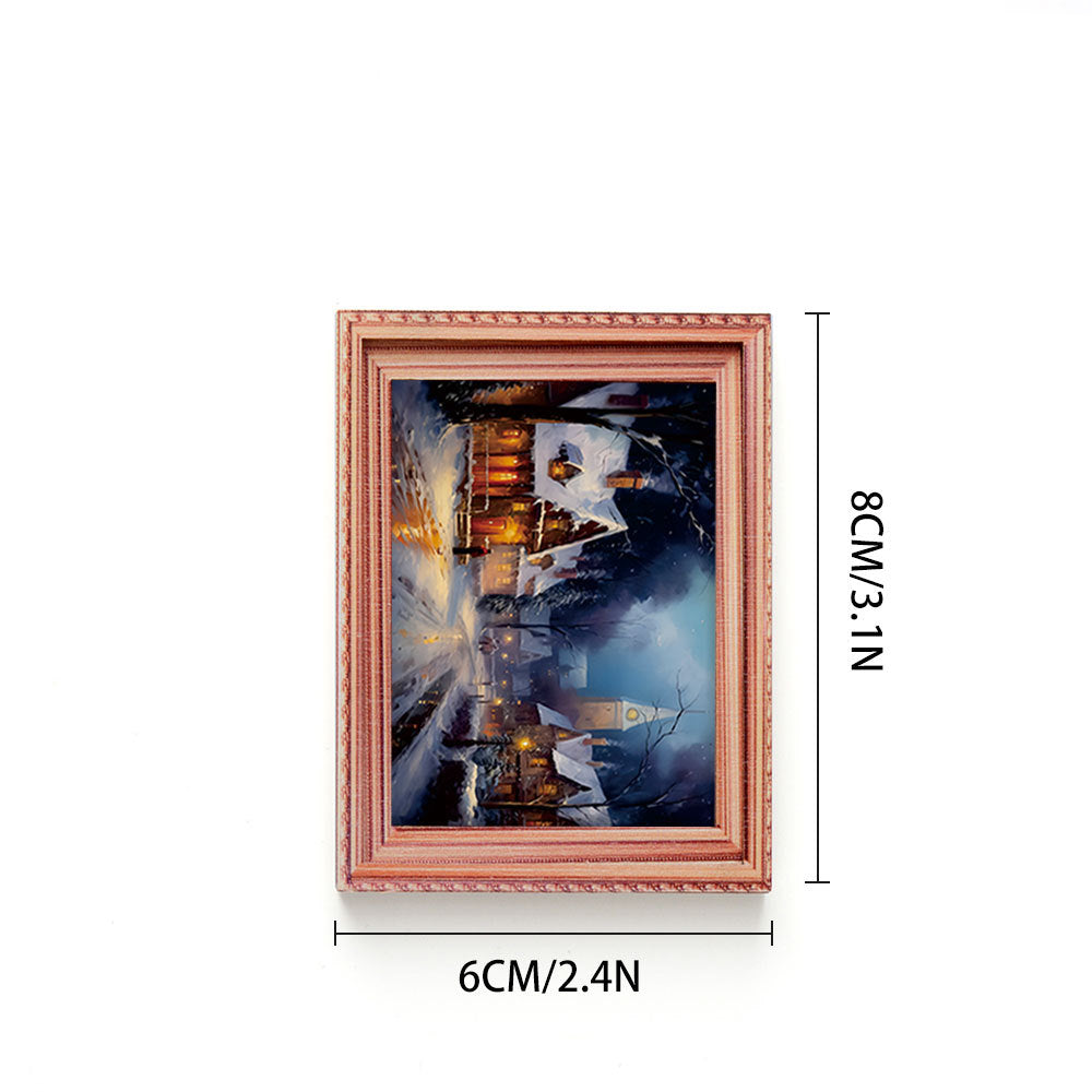 Wholesale Christmas Retro Wooden Photo Frame Magnetic Fridge Magnet