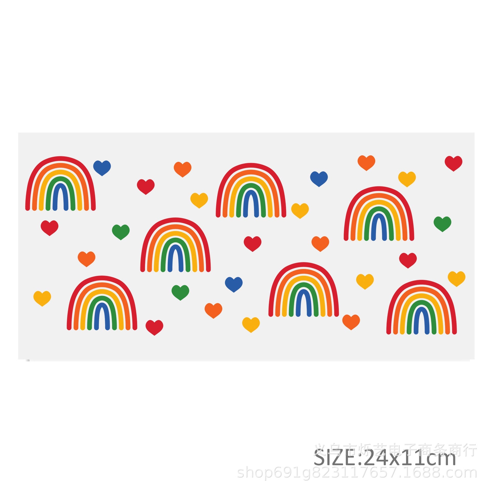 Wholesale 5pcs Sunflower Rainbow Series UV DTF Transfer Crystal Cup Sticker 24cmX11cm