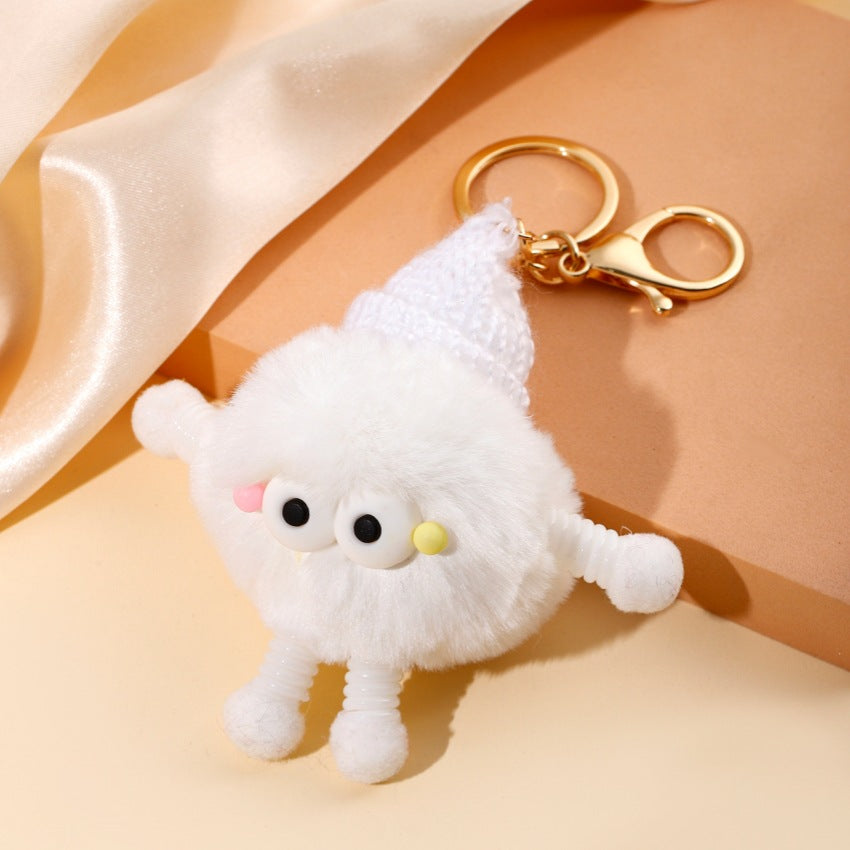 Wholesale Cute Wool Hat Small Coal Ball Keychain