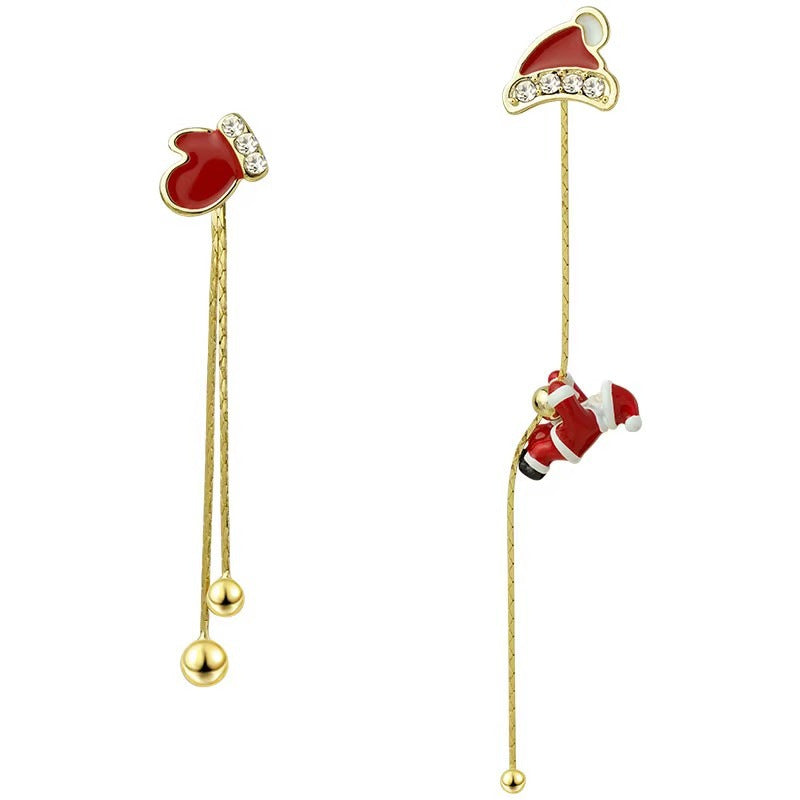 Wholesale Crawling  Tassel Long Asymmetrical Snowflake Earrings