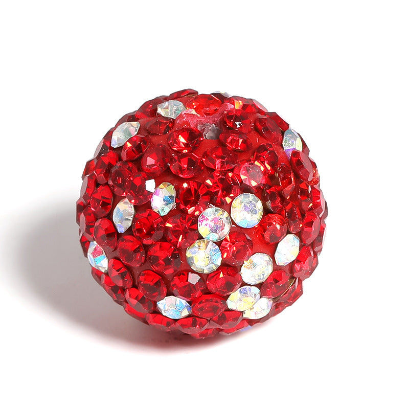 Wholesale 10pcs/pack 16mm Shambhala Clay Drill Ball Colorful Rhinestone Soft Clay Beads