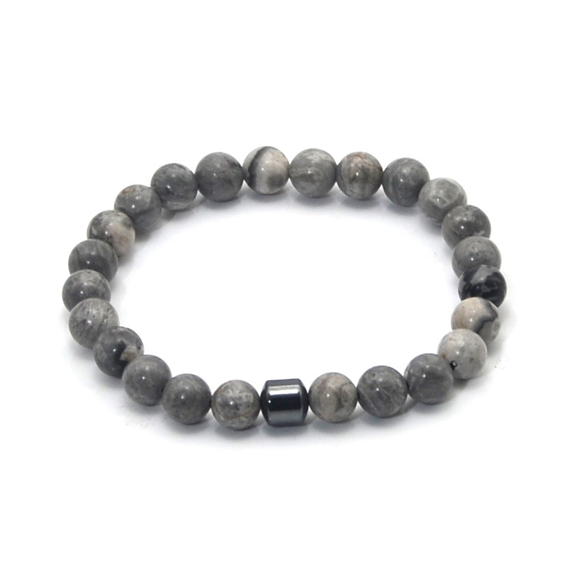 Wholesale Natural Lava Stone Glass Bracelet