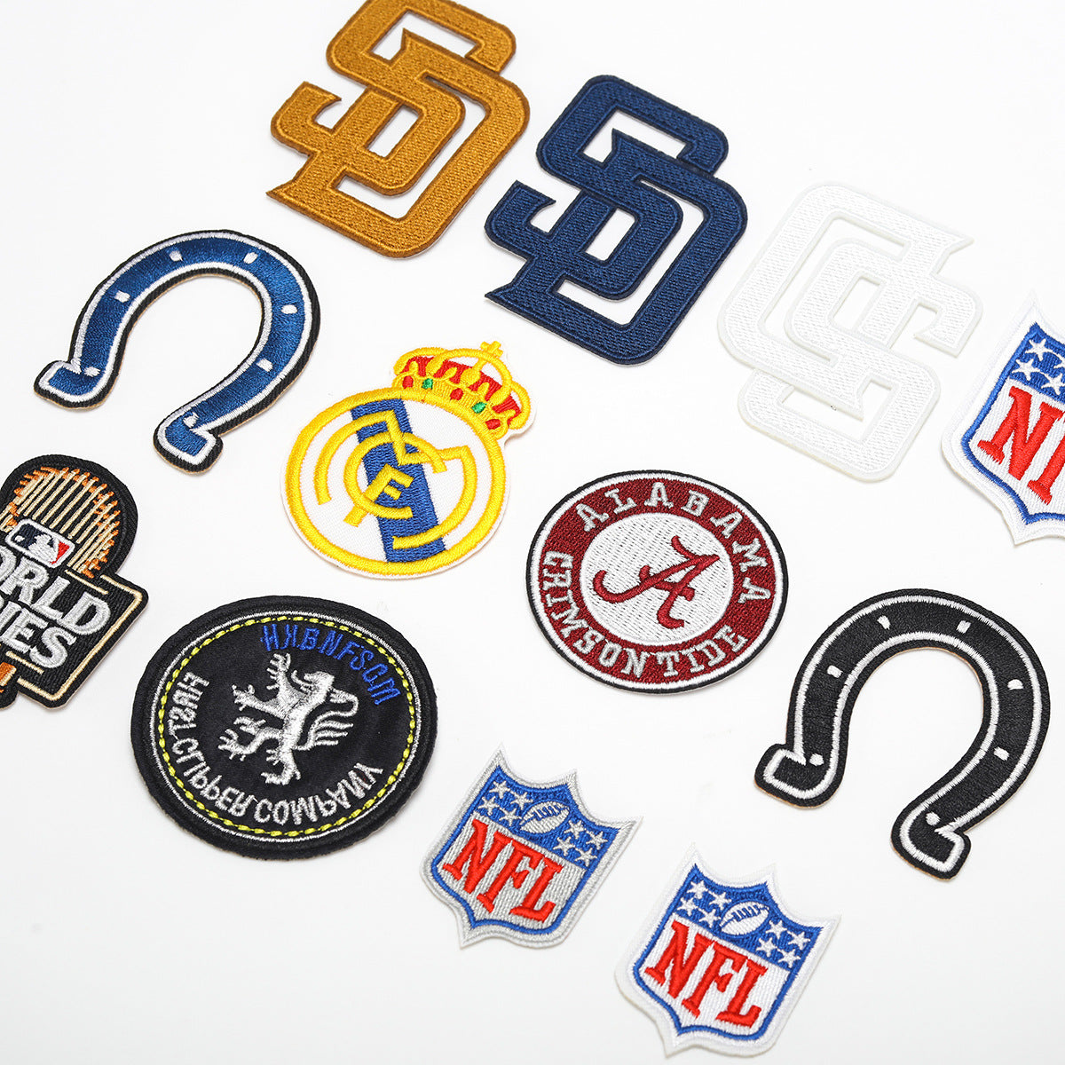 Wholesale  Embroidered Cloth Stickers Adhesive Back Sports Embroidered Cloth Stickers