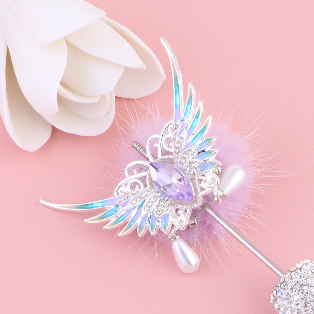 Wholesale 3pcs 3d Hair Ball Butterfly Pearl Pendant  The Straight Hole DIY Beads