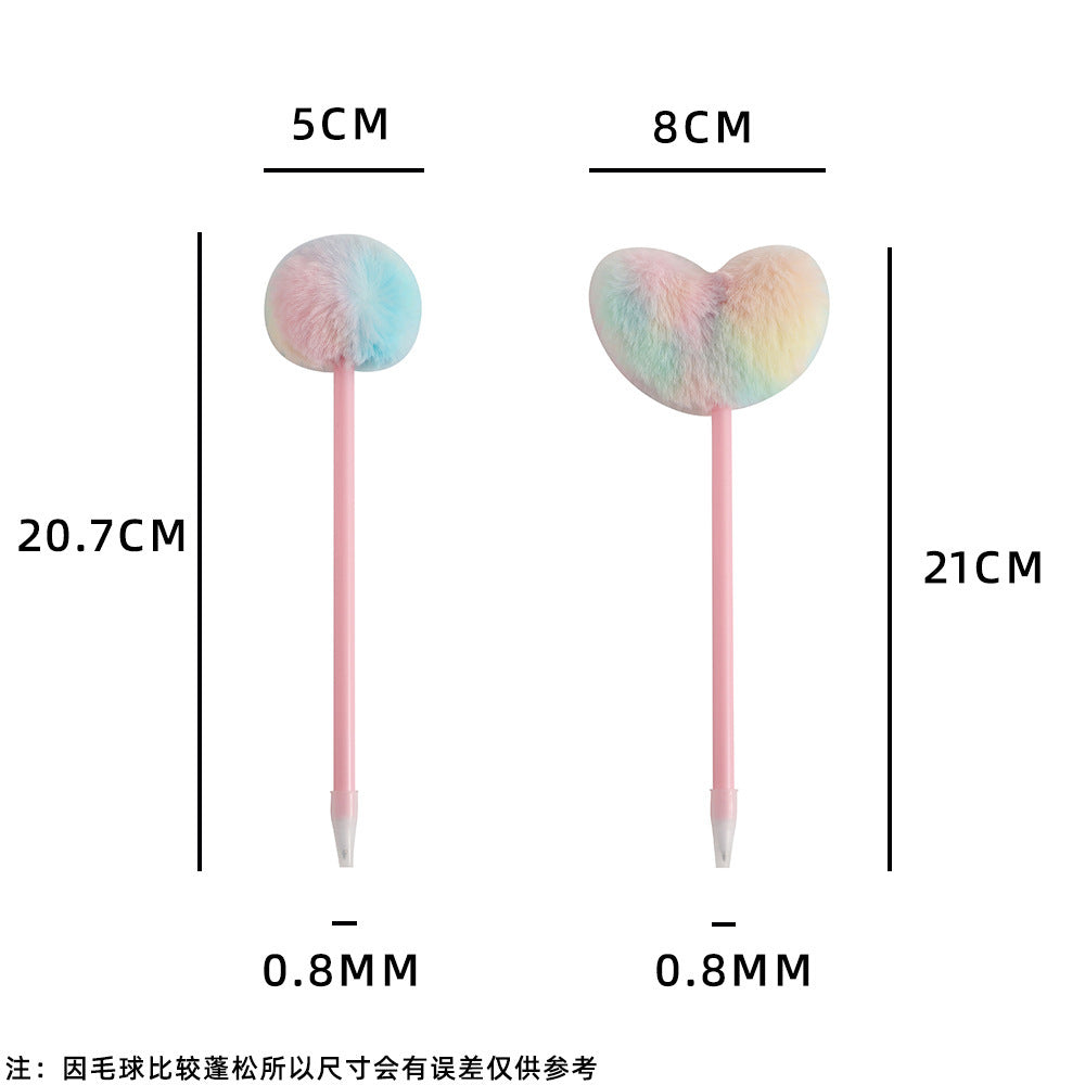 Wholesale Tie-dye heart plush journal pen ballpoint pen