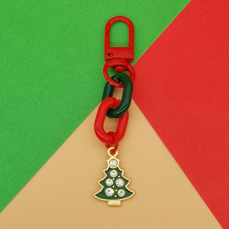 Wholesale Christmas Alloy Santa Claus Snowflake Elk Tree Keychain