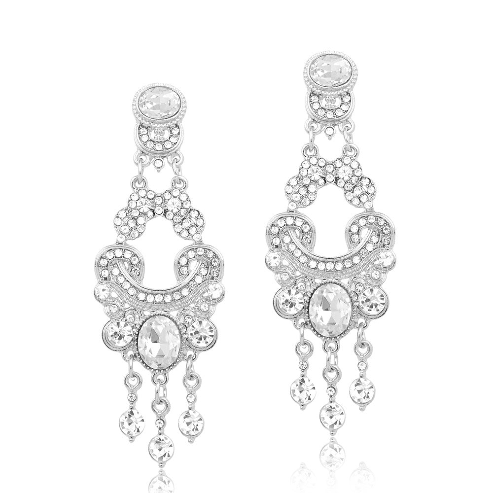 Pendientes de banquete de Tassel de diamante larga y larga al por mayor