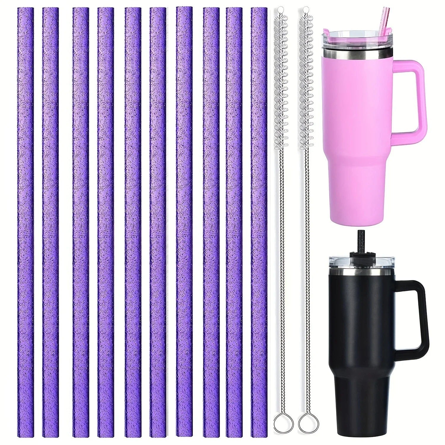 Wholesale mug ice cup multi-color glitter universal straw accessories suit with straw brush personality