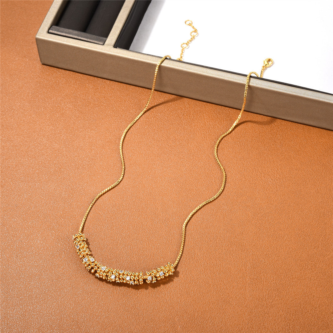 Wholesale diamond light luxury pendant versatile clavicle copper necklace