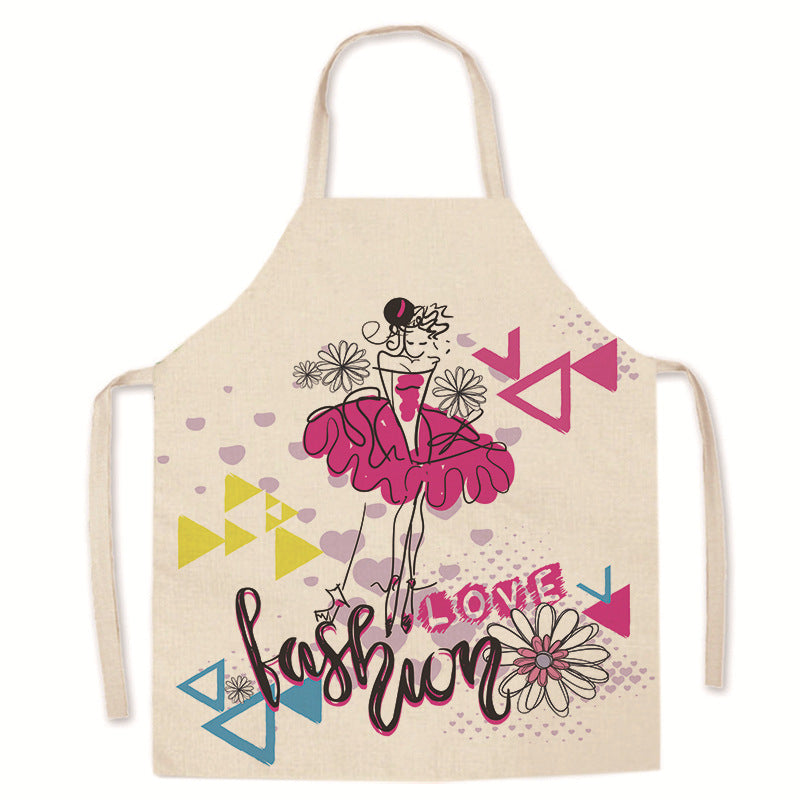 Wholesale Lipstick Red Lip Print Apron Fashion Encrypted Linen Apron