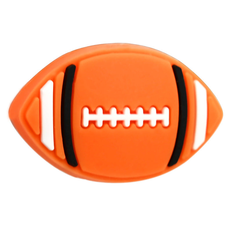 Wholesale Random 100pcs/pack  Ball sports series perforated thick patch soft rubber handmade burnt beads