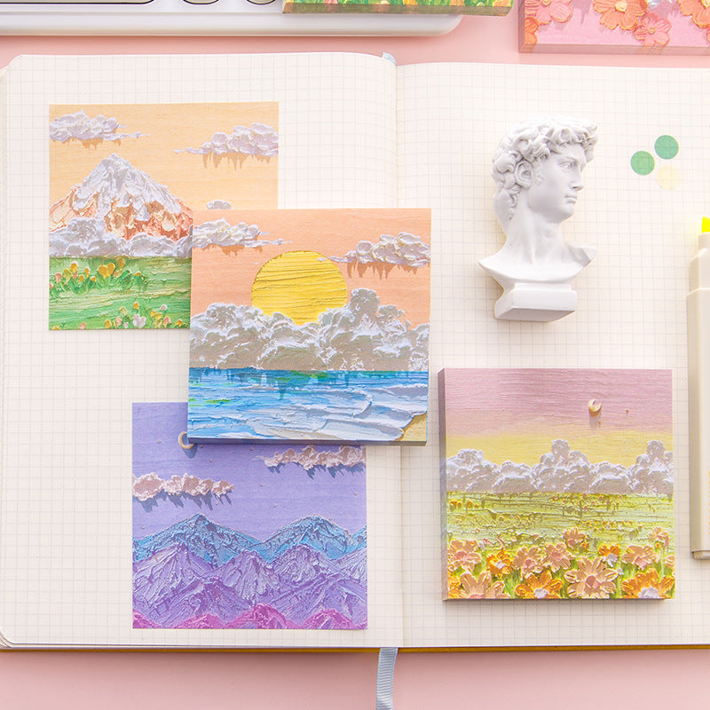 Wholesale Landscape Oil Painting Paper Sticky Notes