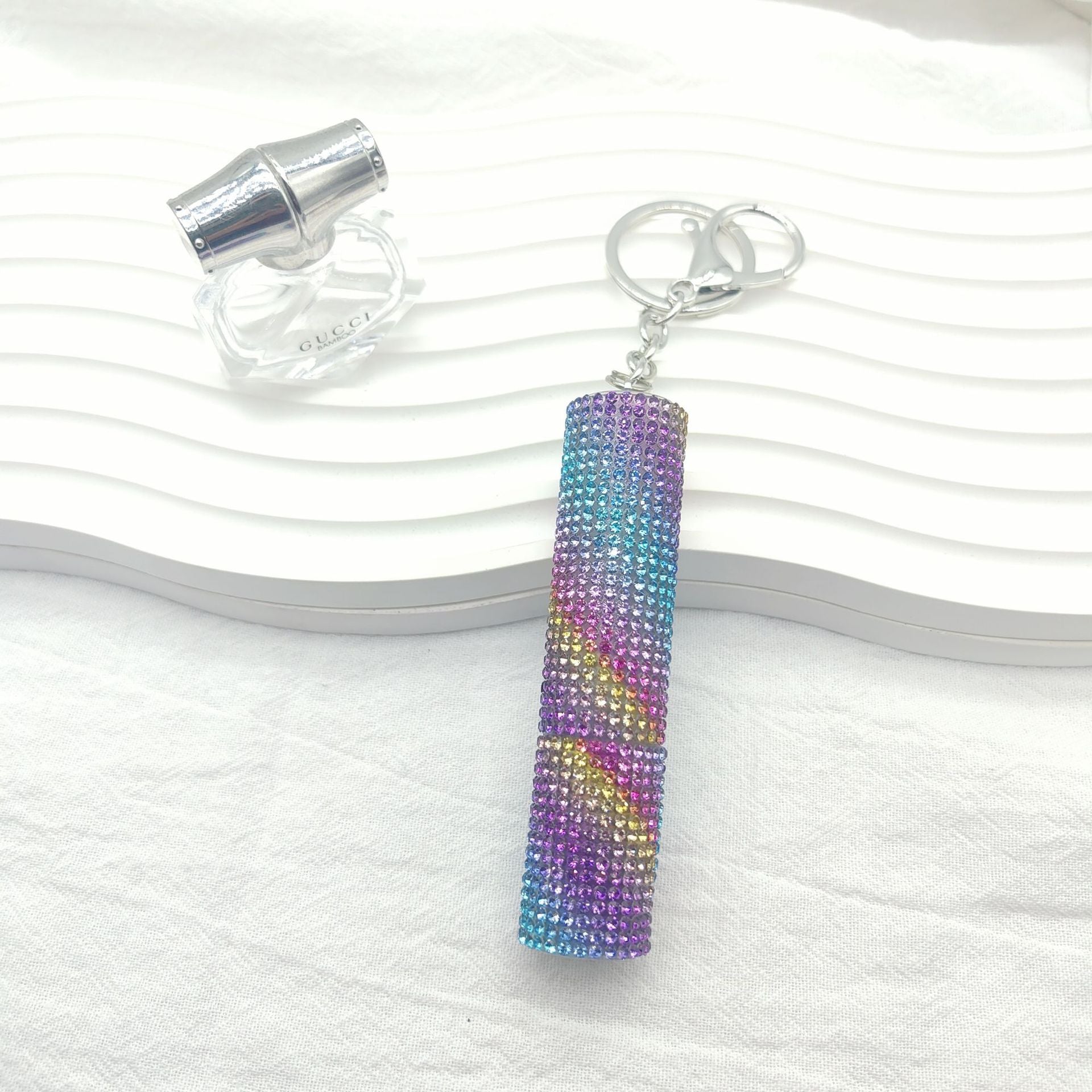 Wholesale  Full Diamond Creative Mini 10ml Perfume Bottling Keychain