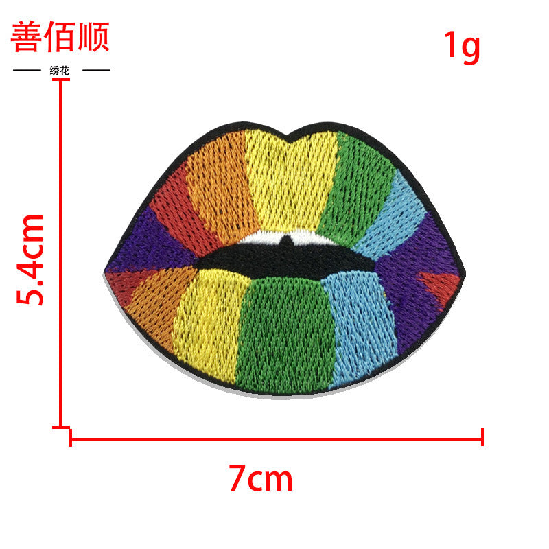 Wholesale 10pcs Five-pointed Star Heart-shaped Towel Beads Sequins Embroidery Cloth Patch Badge Badge Patch Clothes Decoration FS