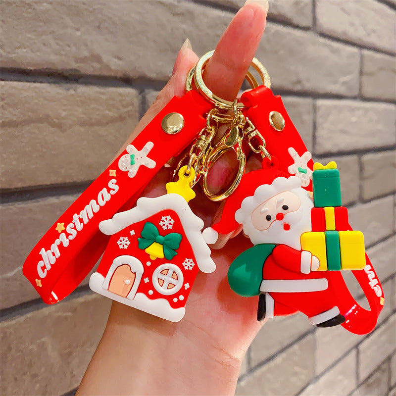 Wholesale Cartoon Christmas Gifts Plastic Doll Keychains