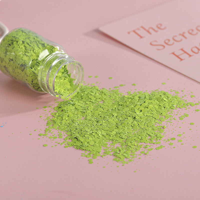 Wholesale DIY Handmade Materials Flow Linen Nail Art Macaron Mixed Glitter Matte Candy Color Hexagonal Glitter