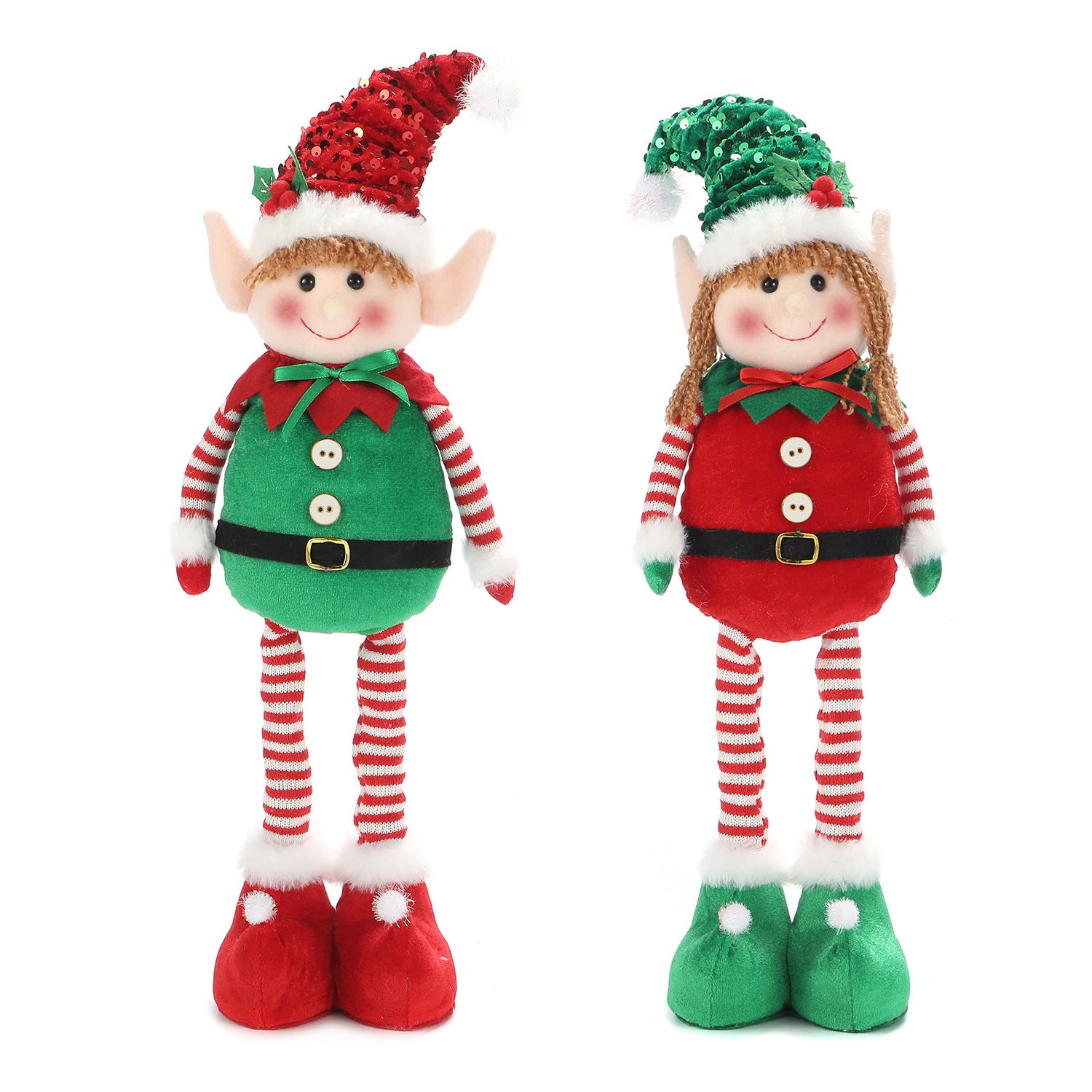 Wholesale Christmas Hanging Leg Elf Telescopic Doll Ornament