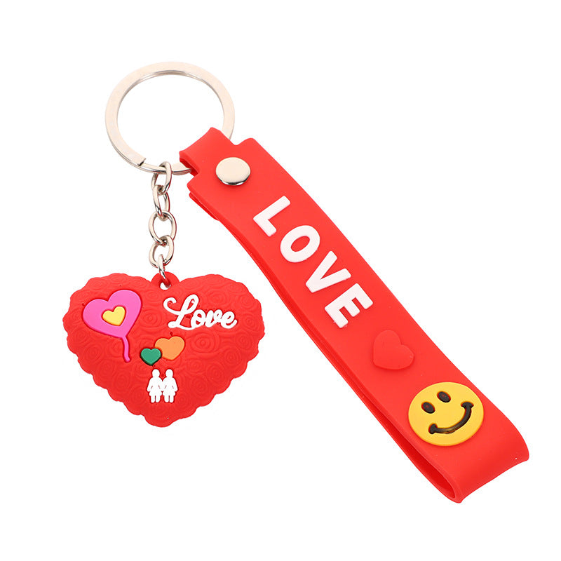 Wholesale of Red Love Silicone Keychains