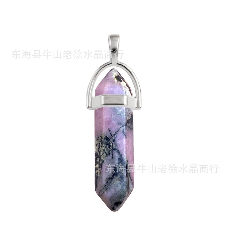 Wholesale Natural Stone Crystal Bullet Necklaces