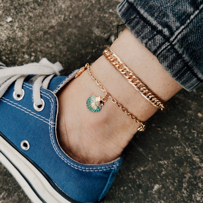 Wholesale Alloy Starfish Shell Pendant Bracelet