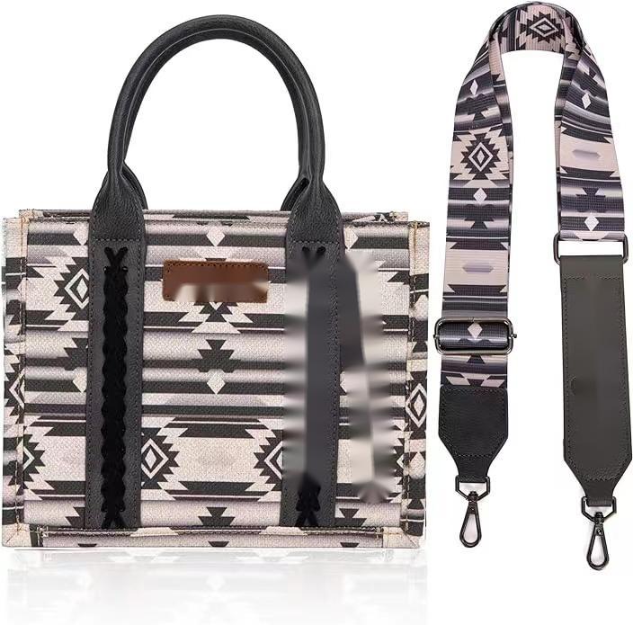 Wholesale Bohemian Canvas Single Shoulder Diagonal Cross Bag Vintage Aztec Ethnic Style Tote Bag