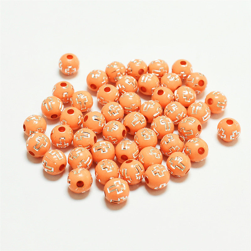 Al por mayor 1800 piezas/paquete de 8 mm plateado cruzado de color mixto de color acrílico redondo acrílico