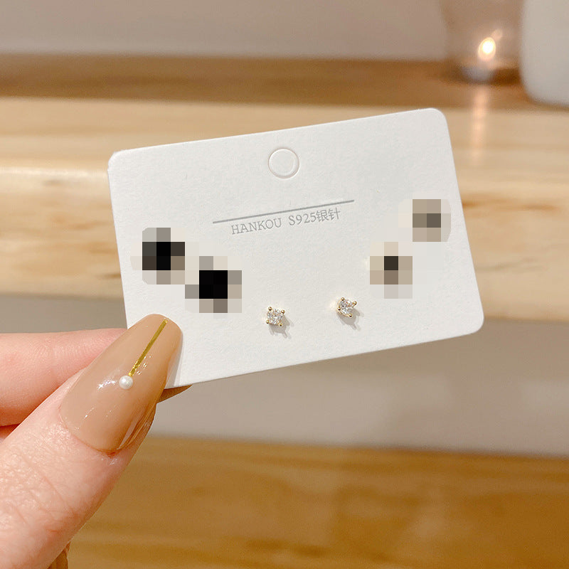 Wholesale Petite Zircon Copper Earrings Set