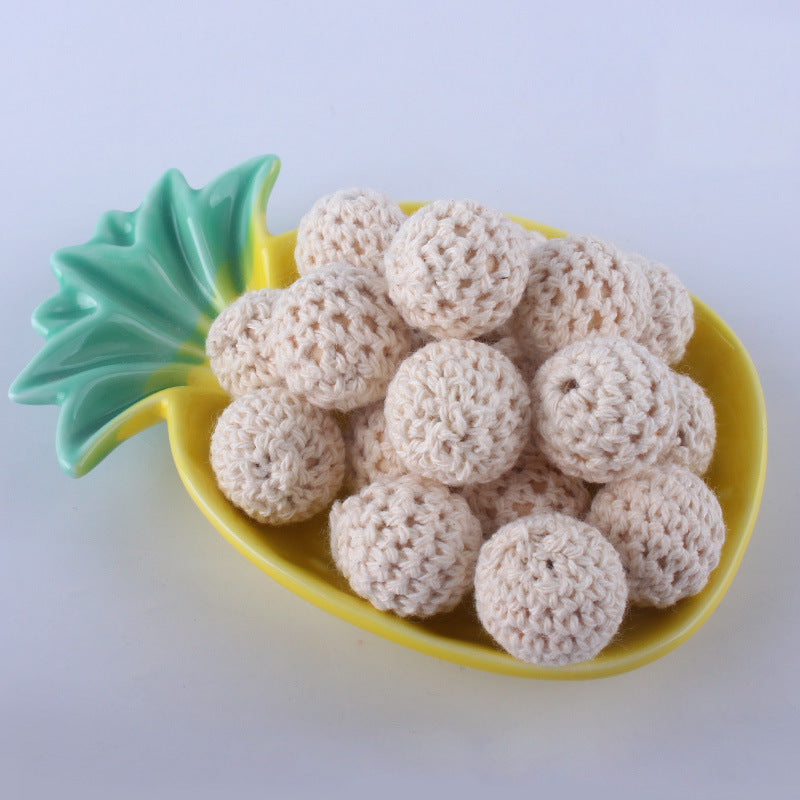 Wholesale 10PCS 16mm Wooden Cotton Thread Crochet Yarn Balls