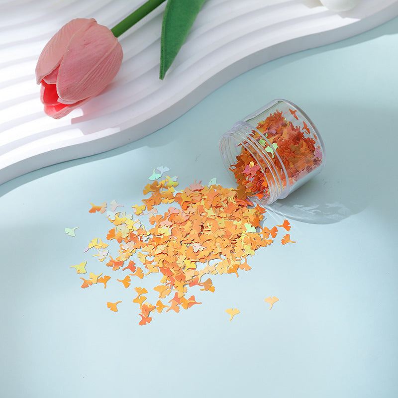 Wholesale Diy Glue Flow Hemp Ginkgo Leaf Sequins Special-shaped Leaf Glitter Glitter Nail Art Quicksand Decoration Making Materials