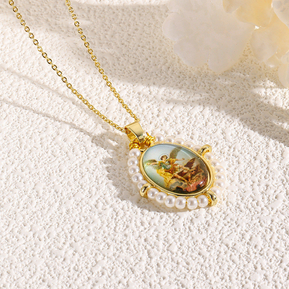 Wholesale Vintage Copper Plated 18K Hand-woven Pearl Necklace