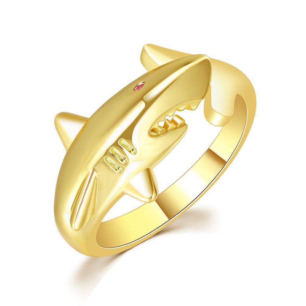 Wholesale Copper Gold Plated Shark Ring