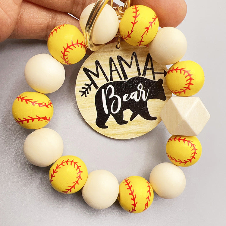 Wholesale sports style football basketball baseball and other wooden beads beaded polar bear