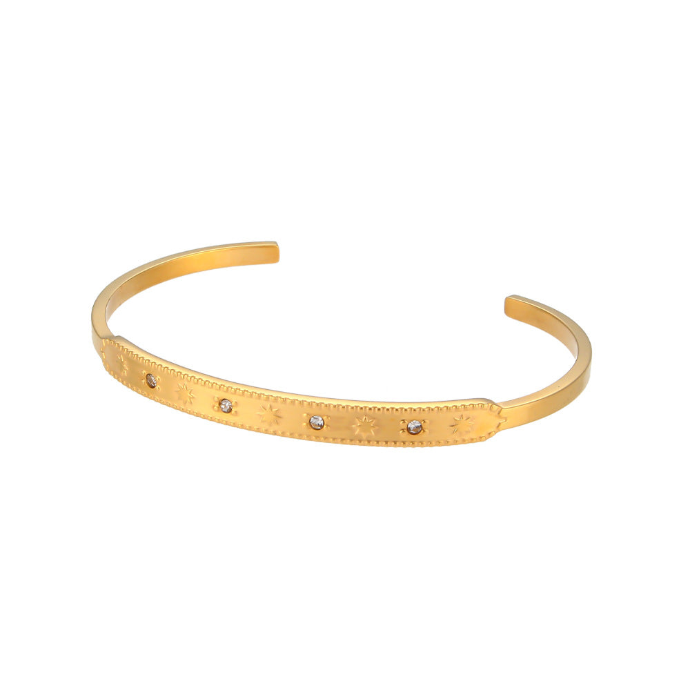 Wholesale Octagram Stainless Steel Gold Plated Bracelet