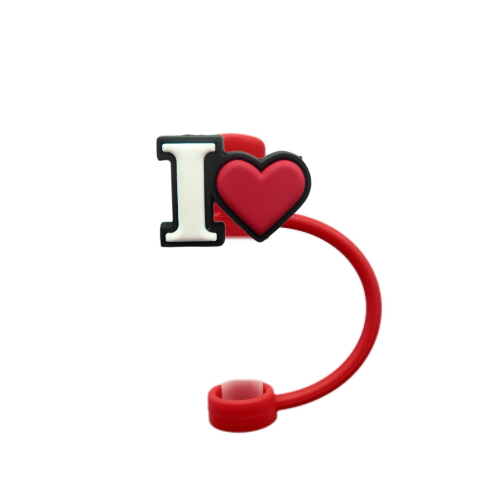 Wholesale Valentine's Day Love Series Straw Cap Silicone Straw Dust Plug Red Water Cup 8/10mm Straw Sleeve