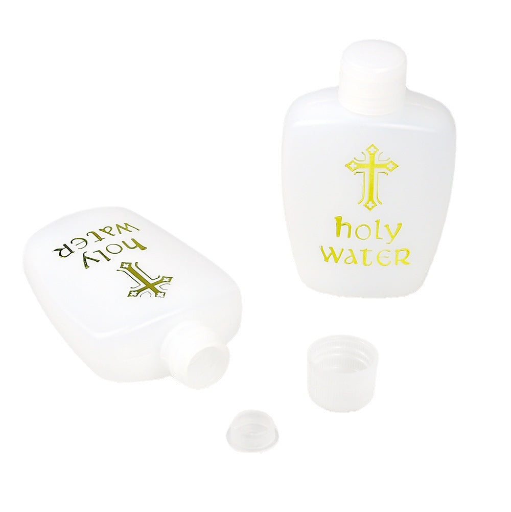 Wholesale Cross Holy Water Bottle Gold Plated Plastic Bottle HolyWater Bottle Baptist Bottle