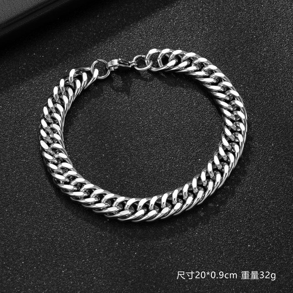 Wholesale Hip hop trendy Cuban chain titanium bracelet