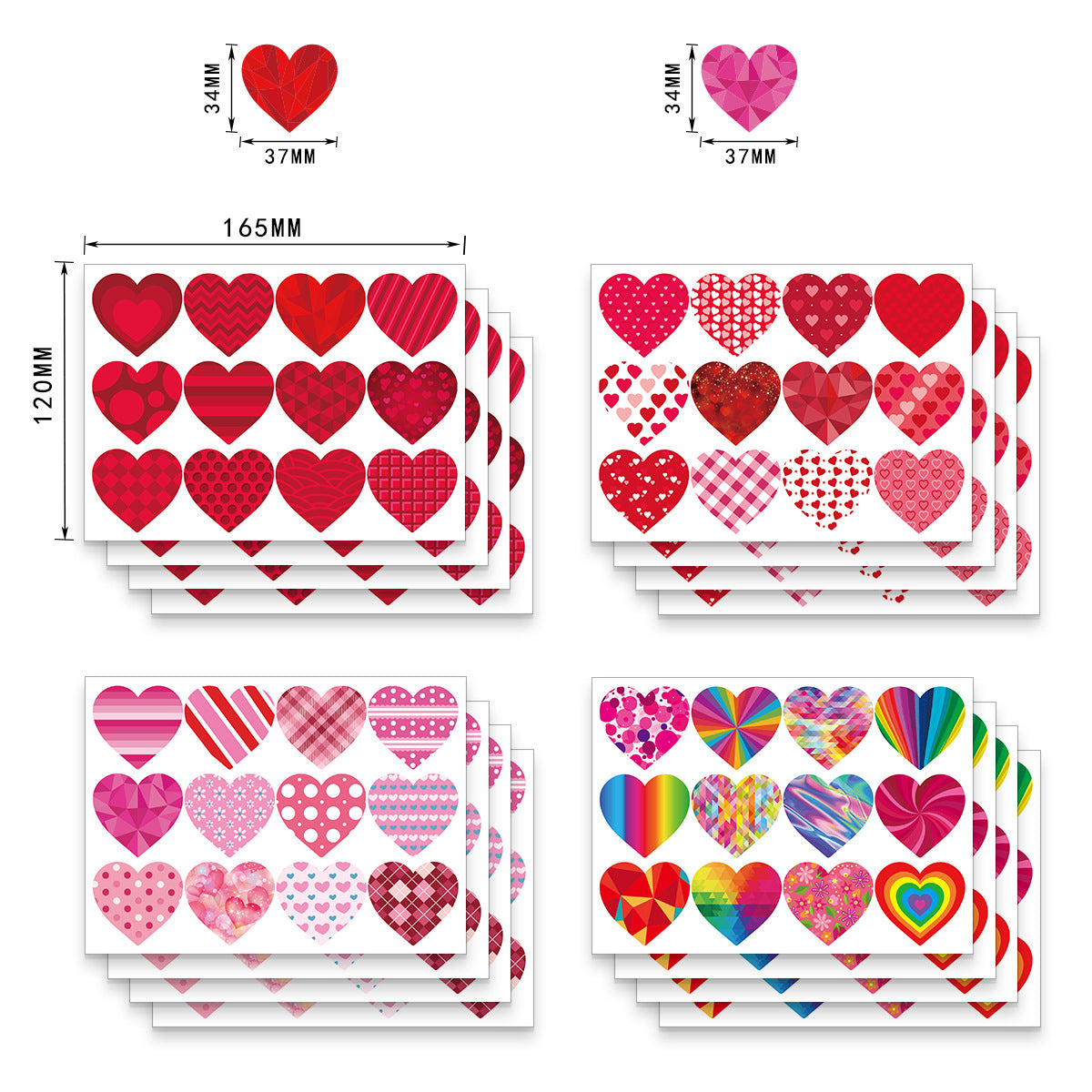 Wholesale 16PCS/PACK Valentine's Day Love Envelope Sealing Gift Stickers