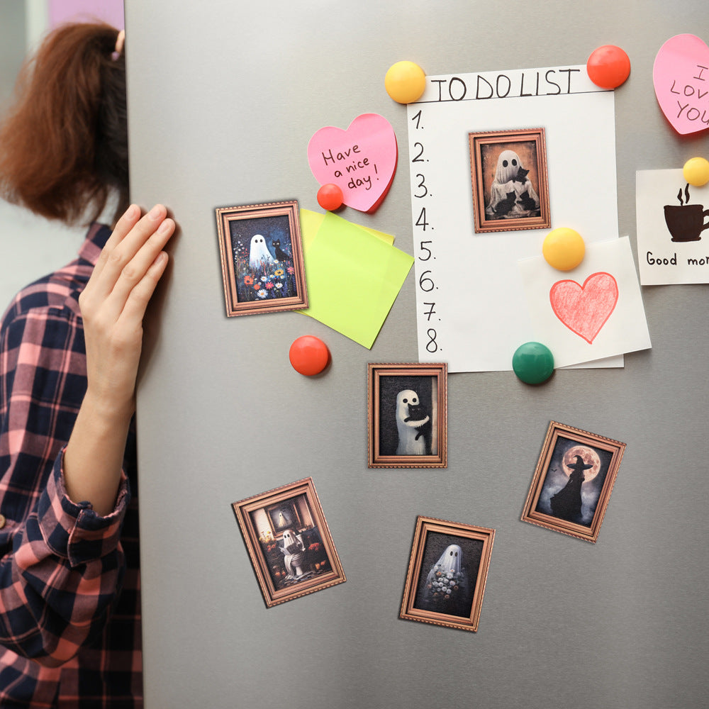 Wholesale vintage photo frame magnetic wooden poster fridge magnets