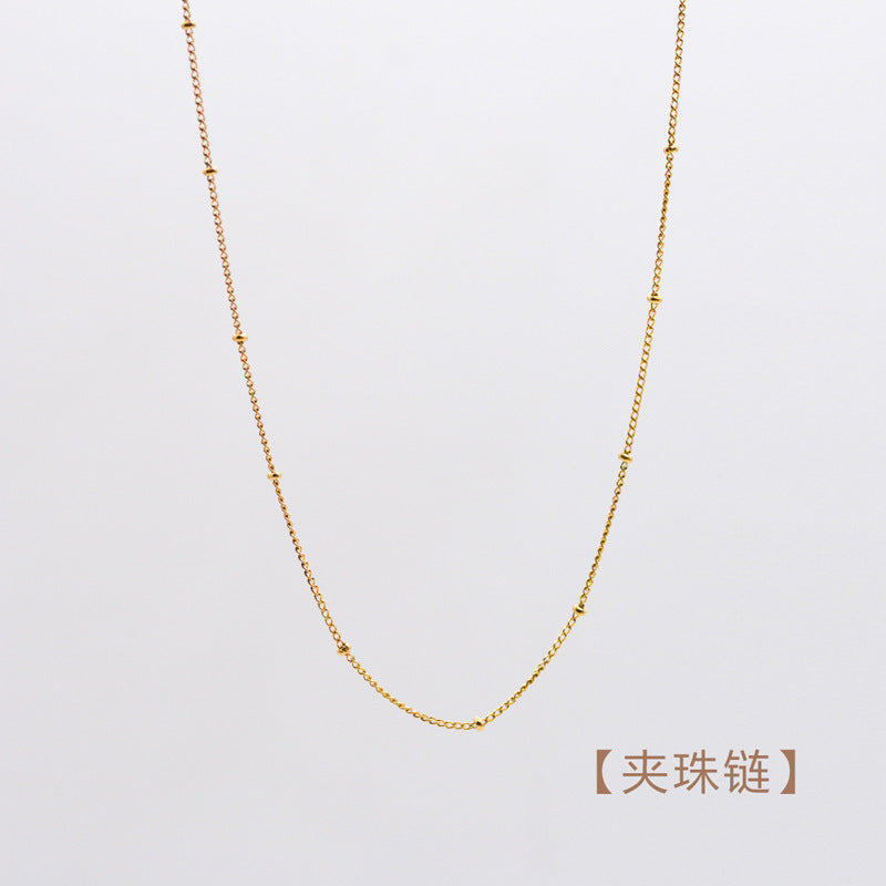 Wholesale colorful natural stone edge DIY titanium steel plated 18K gold accessories