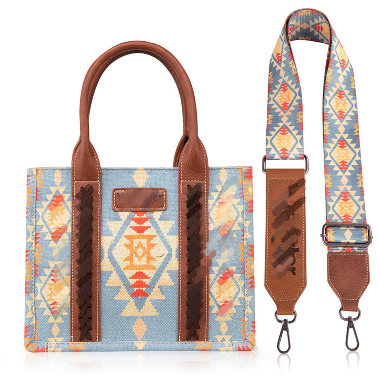 Wholesale Bohemian Canvas Single Shoulder Diagonal Cross Bag Vintage Aztec Ethnic Style Tote Bag