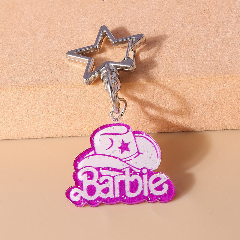 Wholesale Pink Western Cowboy Hat Apple Keychain