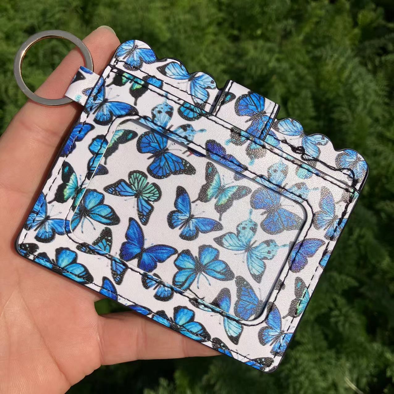 Wholesale PU Leather Leopard Purse Keychain