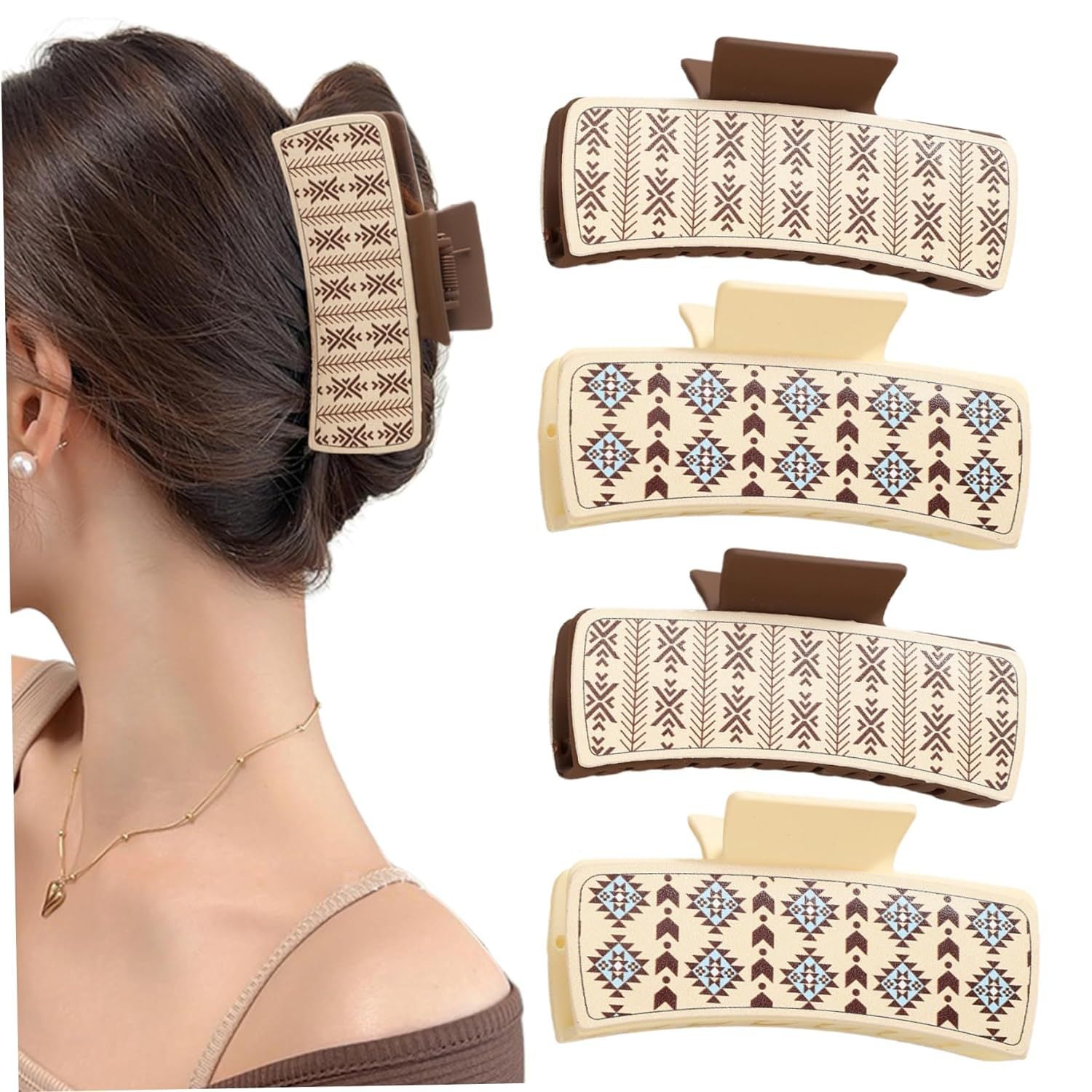 Wholesale Fengpin Leather Pu Multi-Color Bull Head Square Hair Clip
